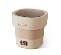 Crevyteg Folding Mini Washing Machine, 12L Travel Washing Machine with Spin Dryer, 45db Ultra Quiet Cleaning for Underwear Baby Clothes Sock,33x33x33.5cm,White