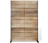 Crevyteg Garden Privacy Screen, 182Cm h x 120Cm w Decorative Metal Outdoor Divider, Freestanding Fence Patio Protective Screens Panels for Outdoor Backyard Balcony Patio Garden,A