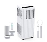 Crevyteg Mobile Air Conditioners, 9000 BTU 2 In1 Portable Air Conditioner with 2 Speeds Dehumidifier 42L/Day, Cooler, Fan, Digital Display & Remote Control, 24 Hours Timer for Room