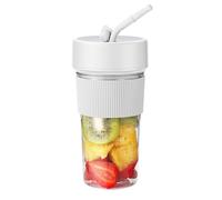 Crevyteg Portable Blender, Fresh Shaker Bottle, Mini Blender 11.83 Oz Rechargeable USB Multifunctional Juicer Cup with Lid for Travel Kitchen Camping White