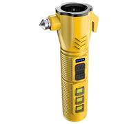 Crevyteg Safety Hammer with Flashlight, Rechargeable Strong Light LED Torch Safety Car Hammer, Escape Tools for Outdoor Camping Hiking Fishing yellow One