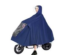 Crevyteg Scooter Rain Poncho, Motorcycle Raincoat Mobility Scooter Rain Cover with Transparent Brim for Bike Scooter Cycling Commuting 6XL Mirror Hole-Royal Blue One