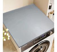 Crevyteg Washer and Dryer Top Protector Mat, Washing Machine Countertop Silicone Protective Mat, Waterproof Anti-Slip Washable for Home Washer Dryer Laundry Kitchen - grey 60X60cm