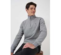 Crew Clothing Company Classic Half Zip Sweatshirt Grey Marl