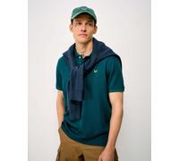Crew Clothing Diamond Jacquard Polo Teal Green