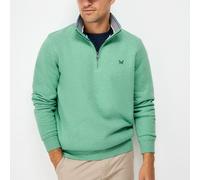 Crew Clothing Mens Classic Half Zip Sweatshirt Creme De Menthe Marl