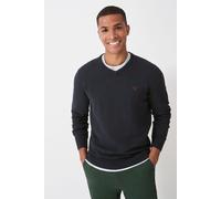 Crew Clothing Men's Cotton Vee Jumper Charcoal Marl | Size: 2XL Crew Clothing Charcoal 2XL
