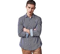 Crew Clothing Mens Crew Micro Gingham Long Sleeve Shirt | 100% Cotton poplin, Classic fit, Contrast collar & cuffs, Branded buttons, Crossed oars chest embroidery