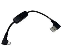 Crew Dog Electronics Stratux Elbow Power Cable with On-Off Button for Raspberry Pi Micro USB