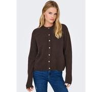 Crew Neck Buttoned Cardigan chocolate brown