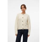 Crew Neck Buttoned Cardigan Light Beige