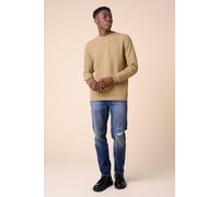 Crew Neck Design Rib Sweatshirt Enorsia Cream M