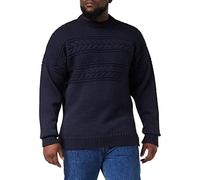Crew Neck Guernsey Sweater, Navy, XXL