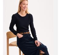 Crew Neck Jumper in Very Soft Feel Fine Knit Navy