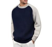 Crew Neck Jumper Knit, Winter Knitted Plain Classic Sweater Pullover Thick Warm Long Sleeve Sweatshirt Chunky Jumpers for Men Mens Lightweight Jumper Sweaters for Men