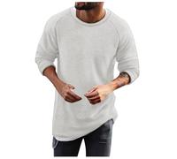 Crew Neck Jumper Men,Men Solid Color Round Neck Raglan Knitted Sweater Casual And Loose Business Trend Foreign Trade Sweater