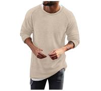 Crew Neck Jumper Men,Men Solid Color Round Neck Raglan Knitted Sweater Casual And Loose Business Trend Foreign Trade Sweater