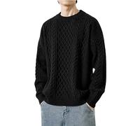 Crew Neck Jumpers for Men, Jumpers for Men Uk Cashmere Knitted Pullover Casual Long Sleeve Sweater Basic Sweatshirt Winter Jumper Pullover Sweater Tops for Men Mens Waffle Crew Neck Jumper