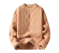 Crew Neck Jumpers for Men, Jumpers Man Winter Knitted Plain Classic Sweater Pullover Thick Warm Long Sleeve Sweatshirt Pullover Sweater Tops for Men Men's Cashmere Jumpers