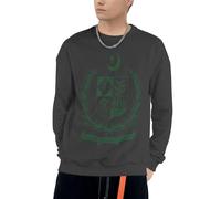 Crew Neck Pakistan National Emblem Graphic Hooded Sweatshirt Unisex Hoodie Mens Ladies Hooded Sweater Long Sleeve Drawstring Hoody Tops With Pockets Size S To 4XL Deep Heather