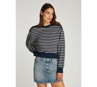Crew Neck Striped Sweatshirt beige