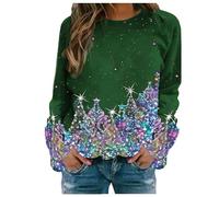 Crew Neck Sweatshirt for Women UK Christmas Jumpers Funny Argyle Jumper Goth Clothes Fleece Jacket Women Hoodie Women Evening Tops for Women UK Women Winter Coat (Green, XXXXL)