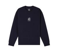 Crew Neck Sweatshirt in Stretch Cotton with Icon Logo - male - Armani Exchange - Sweatshirts - Blue - L - Sweatshirts & Hoodies L