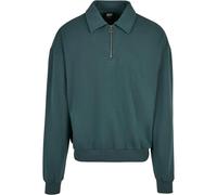 Urban Classics Shirt Collar Half Zip Sweatshirt Green L Men