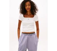 Tommy Hilfiger Slim Soft Rib T-shirt Ecru size S | Shirts Outlet | Women | Brown S