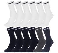 Crew Socks 12 Pairs Iron Mountain Mens Soft Touch Easy Care Classic Sports Sock