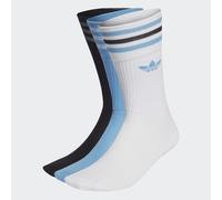 Adidas, Solid Crew Sock, Socks, White/Light Blue/Black, 3942, Unisex-Adult