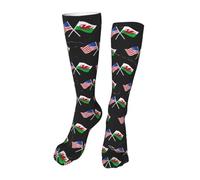 Crew Socks American And Flag Calf Sock Long Walking Sock Non Slip Running Socks For Sport Travel Work 50CM