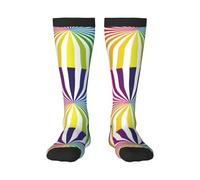 Crew Socks Colorful Rainbow Calf Sock Long Walking Sock Soft Running Socks For Work Hiking Travel 50CM