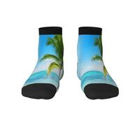 Crew Socks, Compression Socks Casual Novelty Sports Socks 30CM Long For Unisex Caribbean Maldives Beach Design
