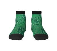 Crew Socks, Compression Socks Casual Novelty Sports Socks 30CM Long For Unisex Close Up Of Printed Green Computer Circuit Board