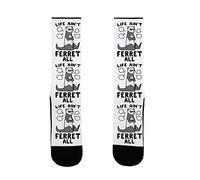 Crew Socks Life Ain'T Ferret All Stretchy Socks Durable Calf Sockings For Festival Walking Daily Wear