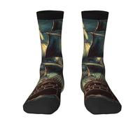 Crew Socks Nautical Vintage Sailing Pirate Ship Mid-Calf Sock Funky Athletic Stocking Breathable Sport Sock For Trainer Cycling Birthday Gift