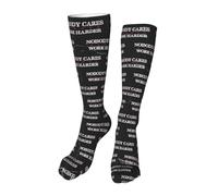 Crew Socks Nobody Cares Work Harder Calf Sock Soft Walking Sock Long Running Socks For Hiking Work Travel 50CM