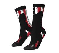 Crew Socks Vintage Giant Foot Mon-Ster Sasquatch Monsters American Flag Running Stocking Versatile Mid-Calf Sock Breathable Athletic Stocking Trainer Forcycling Tennis
