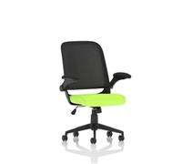 Crew Task Operator Mesh Chair With Folding Arms Bespoke Colour Seat Myrrh Green