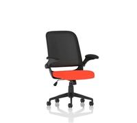 Crew Task Operator Mesh Chair With Folding Arms Bespoke Colour Seat Tabasco Orange