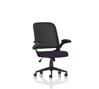 Crew Mesh Back Task Operator Office Chair Bespoke Fabric Seat Tansy Purple With Folding Arms - KCUP2023