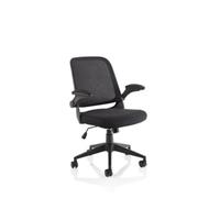 Crew Task Operator Mesh Chair With Folding Arms Black