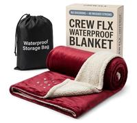 CrewFLX Waterproof Bed Blanket for Intimacy, 3 Layer Lightweight & Stain Proof, Adults & Couples, Squirt Blanket with Waterproof Bag, Machine Washable (Red) (80x60)