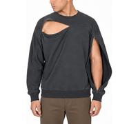 Crewneck | Full-Arm & Chest Access for Dialysis, Chemo & Infusion | Cotton, Unisex Fit, Gray, S