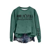 Crewneck Ssweatshirts Women God Is Writing Your Story Stop Trying To Steal The Pen Printed Sweatshirt Womens Long Sleeve Pullover Shirts Casual Sweatshirt for Women (Green, M)