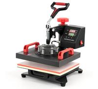 CREWORKS 12"x9" Heat Press Machine, 360 Degree Swing Away Shirt Heat Press with Digital Control, 30x23cm Multipurpose T Shirt Press Machine with Dual Heating Tubes for Pillow Case Mouse Pad Bag