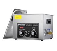 CREWORKS 15L Ultrasonic Cleaner with Heater and Timer, 360W Stainless Steel Ultrasonic Cleaning Machine, Professional Ultrasonic Parts Cleaner Ultrasound Cleaning Machine for Lab Tools Auto Parts