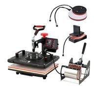 CREWORKS 30x38 cm Heat Press Machine, Professional 5 in 1 Swing Away Sublimation Heat Press for Clothes Caps Mugs Mouse Pad Tote Bag and More for DIY Charity or Business (30×38cm 5 in 1)