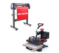 CREWORKS Heat Press and Vinyl Cutter Combo, 30x23 cm Heat Transfer Printer and 87 cm Vinyl Plotter for Home Business DIY